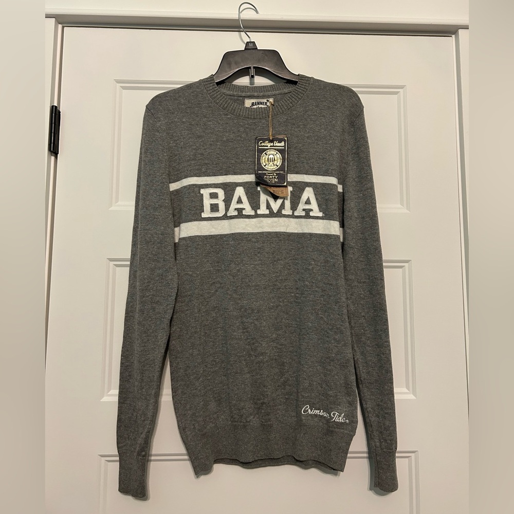Banner 47 Gray Bama Crimson Tide Sweater Long Sleeve Girls XL or Women’s Small